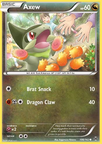 Axew (#108/162)(REVERSE FOIL) REVERSE FOIL